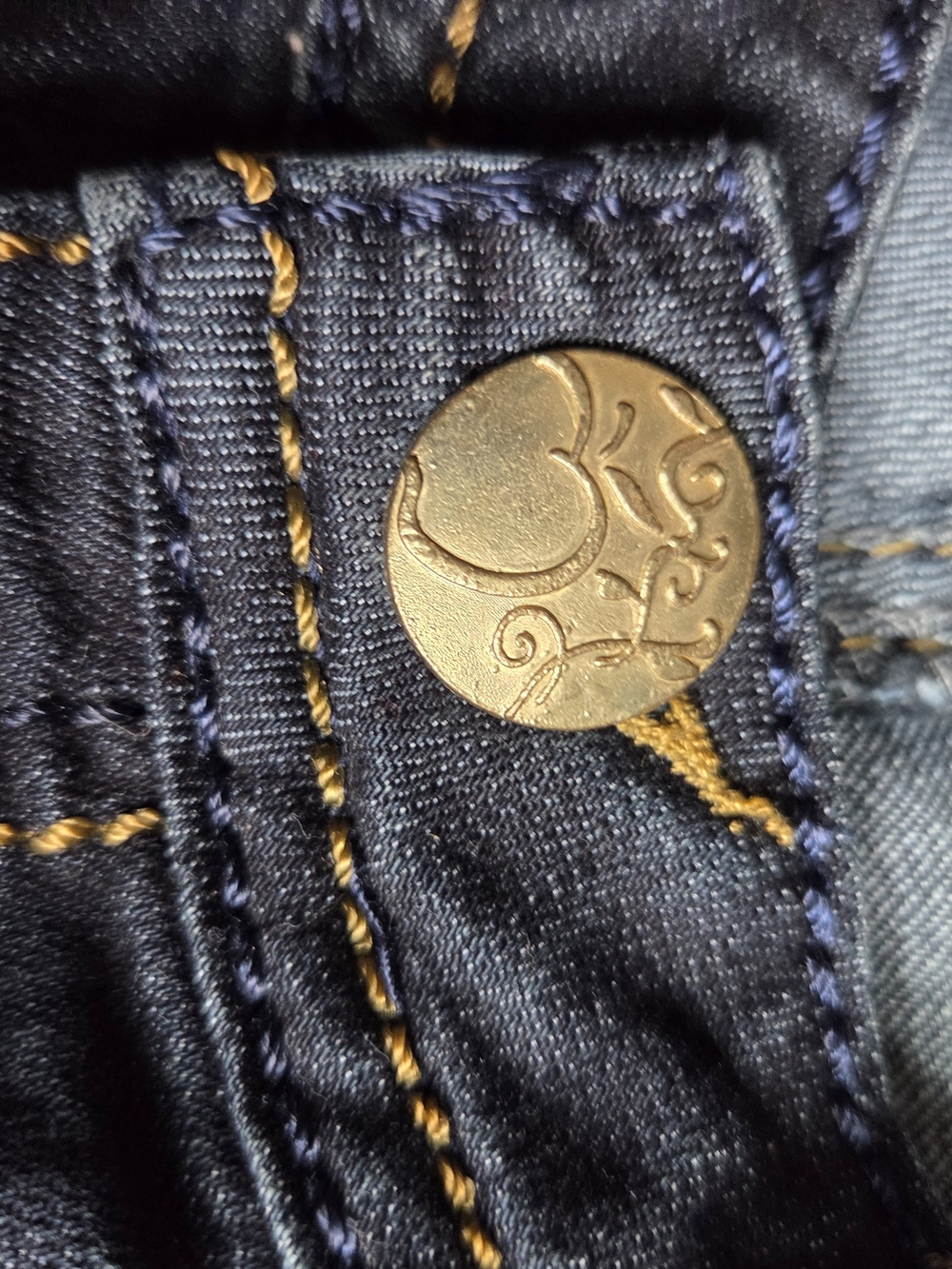 Apple Bottoms Vintage Y2k Dark Indigo Straight Leg Jeans 5/6 - Picture 6 of 14